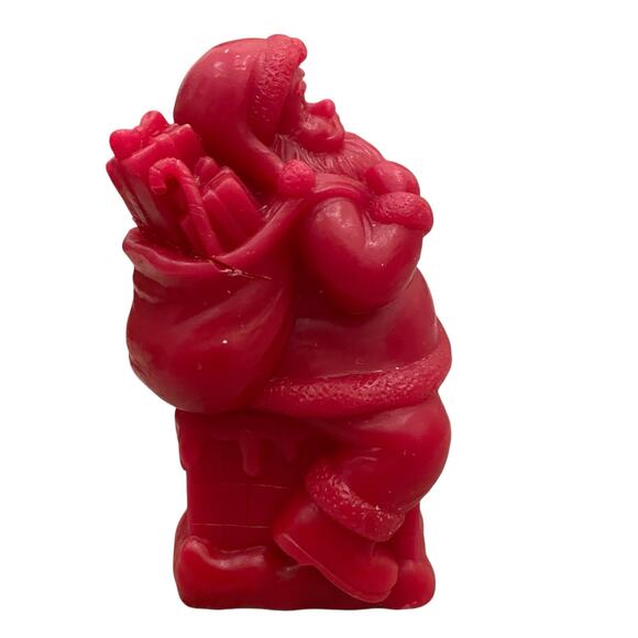 Martha Stewart Santa Flameless Christmas Internal Glow Wax LED Candle Red New - Picture 4 of 15